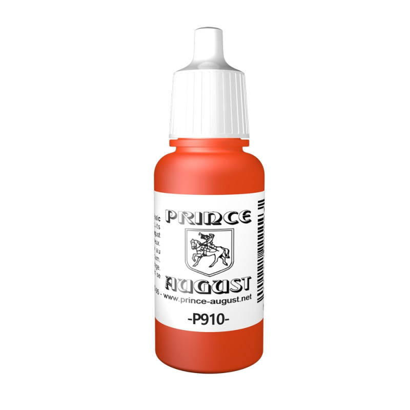 Peinture Acrylique, 17ml, Rouge Cadmium Clair - PRINCE AUGUST P910