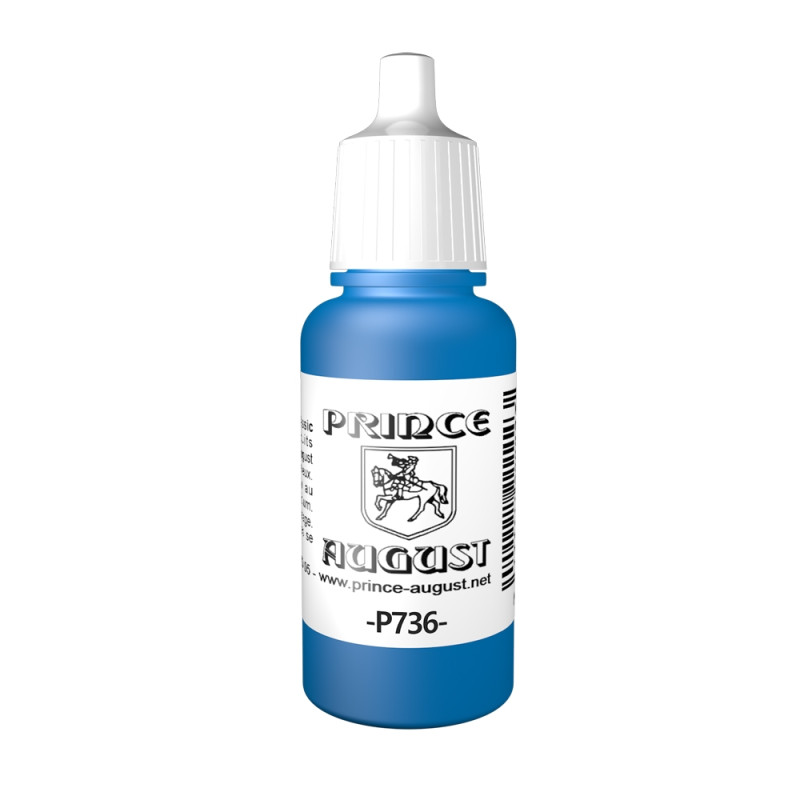 Peinture Acrylique, 17ml, Bleu Fluo - PRINCE AUGUST P736