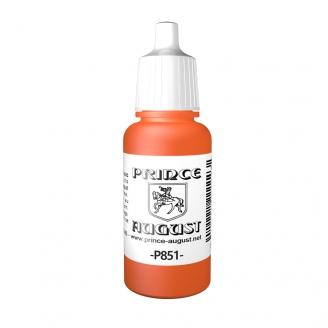 Peinture Acrylique, 17ml, Orange Intense - PRINCE AUGUST P851