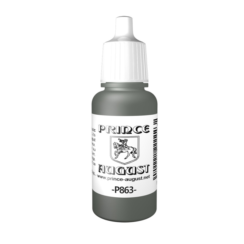 Peinture Acrylique, 17ml, Gun Metal Gris - PRINCE AUGUST P863