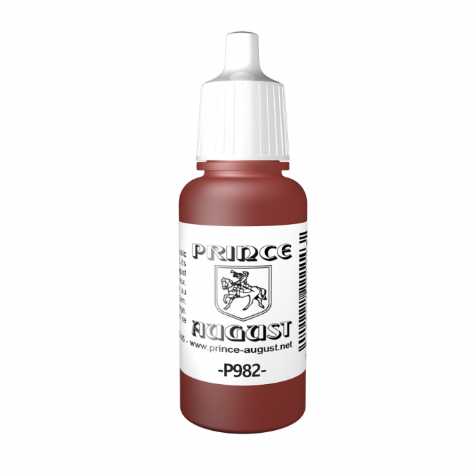 Peinture Acrylique, 17ml, Marron Rouge - PRINCE AUGUST P982