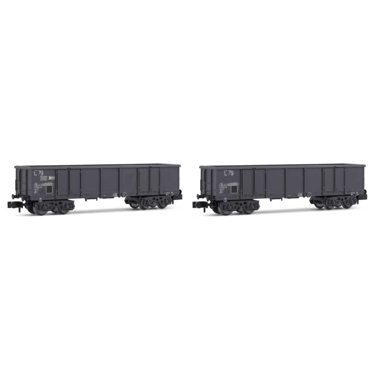 2 Wagons tombereau Eaos E79 avec chargement Sncf, Ep IV - ARNOLD HN6535 - N 1/160