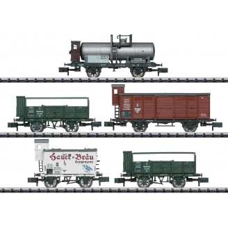 5 wagons de marchandises "150 ans chemin de fer Vizinal", K.Bay.Sts.B., Ep I - MINITRIX 15715 - N  1/160
