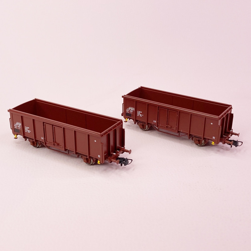 2 wagons de marchandises toit découvert Eos, DR, Ep IV - ROCO 76006 - HO 1/87
