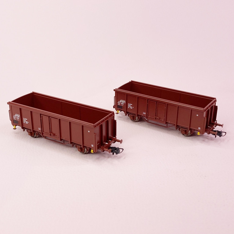 2 wagons de marchandises toit découvert Eos, DR, Ep IV - ROCO 76006 - HO 1/87
