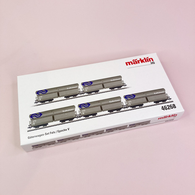 5 wagons trémies Fals "Kalksteen" NS, Ep V- MARKLIN 46268 - HO 1/87
