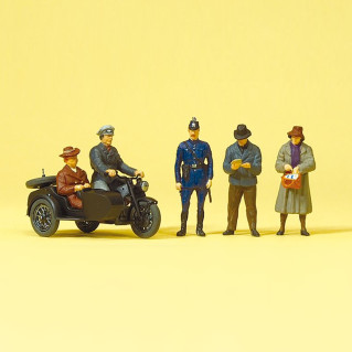 Personnages + Side-Car Zündapp avec pilote et passager - PREISER 10565 - HO 1/87