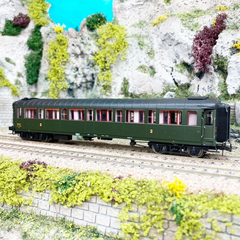 Voiture métallisée Ex-PLM, B8 2CL, Sncf, Ep IIIb - REE VB455 - HO 1/87