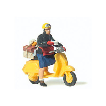 Factrice en scooter - PREISER 28249 - HO 1/87