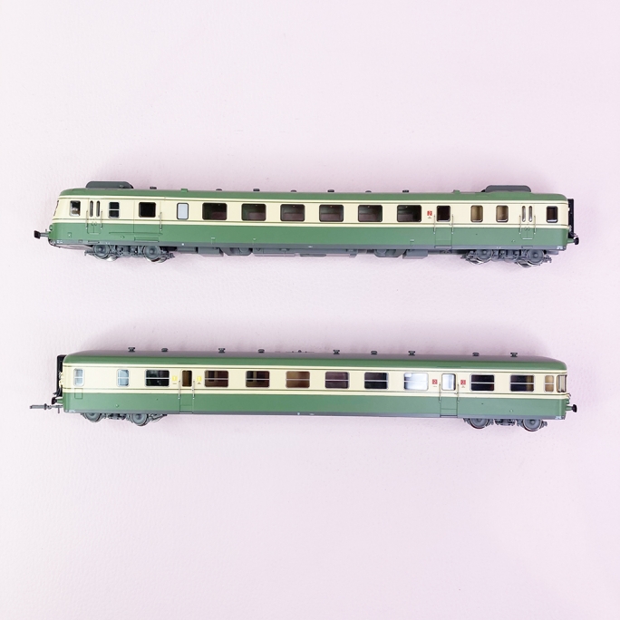 Autorail RGP2 XBD 2709 + XRAB 7726, "vert / jaune" Sncf, Ep IV  - JOUEF HJ2386 - HO 1/87