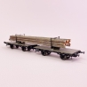 2 wagons couplés transport de bois type HMZ, KWste, Ep I - BRAWA 47725 - HO 1/87