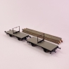 2 wagons couplés transport de bois type HW, DRG, Ep II - BRAWA 47726 - HO 1/87