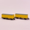 2 wagons couverts J-300.000 livrée jaune, Renfe, Ep III - ARNOLD HN6554 - N 1/160
