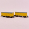 2 wagons couverts J-300.000 livrée jaune, Renfe, Ep III - ARNOLD HN6554 - N 1/160