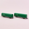 2 wagons couverts JPD livrée verte "Toro y Betolaza", Renfe, Ep V - ARNOLD HN6580 - N 1/160