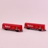 2 wagons couverts JPD livrée rouge "Mahou", Renfe, Ep IV - ARNOLD HN6579 - N 1/160