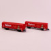 2 wagons couverts JPD livrée rouge "Mahou", Renfe, Ep IV - ARNOLD HN6579 - N 1/160