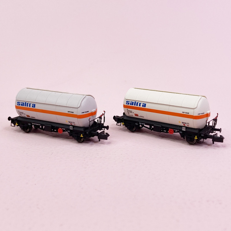 2 wagons citerne à gaz "Saltra", Renfe, Ep IV - ARNOLD HN6524 - N 1/160