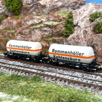 2 wagons citerne à gaz "Rommenhöller", DB, Ep IV - ARNOLD HN6604 - N 1/160