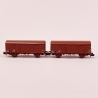 2 wagons couverts type G4, Sncf, Ep IV - ARNOLD HN6515 - N 1/160