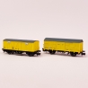 2 wagons couverts livré jaune, AZVI, Ep V et VI - ARNOLD HN6517 - N 1/160