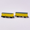 2 wagons couverts livré jaune, AZVI, Ep V et VI - ARNOLD HN6517 - N 1/160