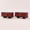 2 wagons couverts primeur 10T rouge Sideros type 2, PLM, Ep II - REE WB743 - HO 1/87