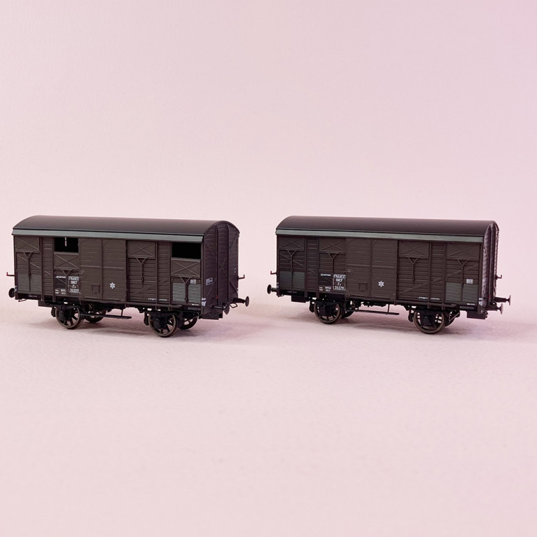 2 wagons couverts primeur ex-20T PLM, Sncf, Ep IIIa - REE WB737 - HO 1/87