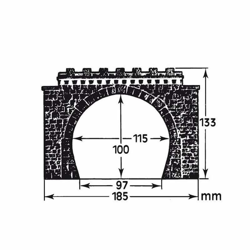 2 entrées de tunnel 2 voies-HO-1/87-FALLER