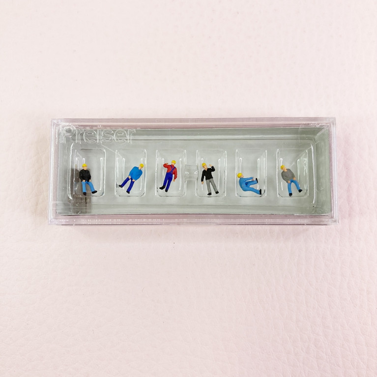 6 ouvriers, pose de traverse de chemin de fer - PREISER 88512 - Z 1/220