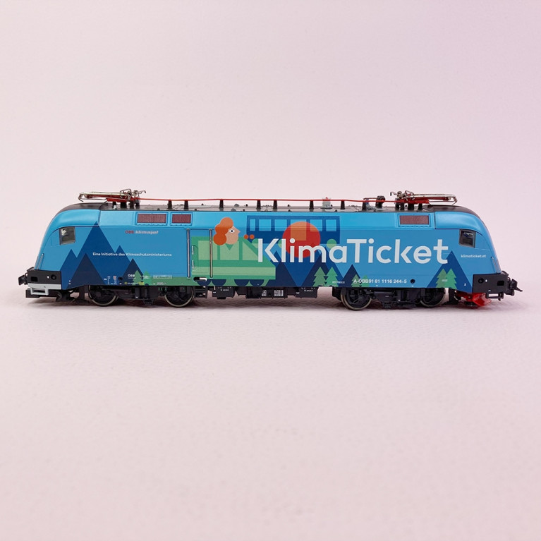 Rame "Klimajet" locomotive 1116 244-5 + 7 voitures ÖBB, Ep VI digital son - ROCO 61501 - HO 1/87