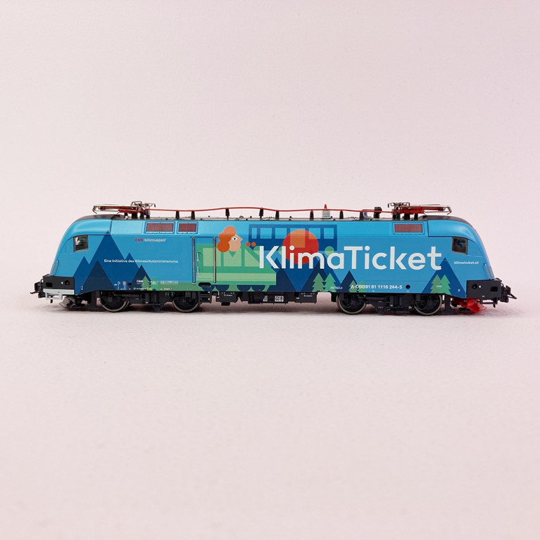 Rame "Klimajet" locomotive 1116 244-5 + 7 voitures ÖBB, Ep VI - ROCO 61500 - HO 1/87