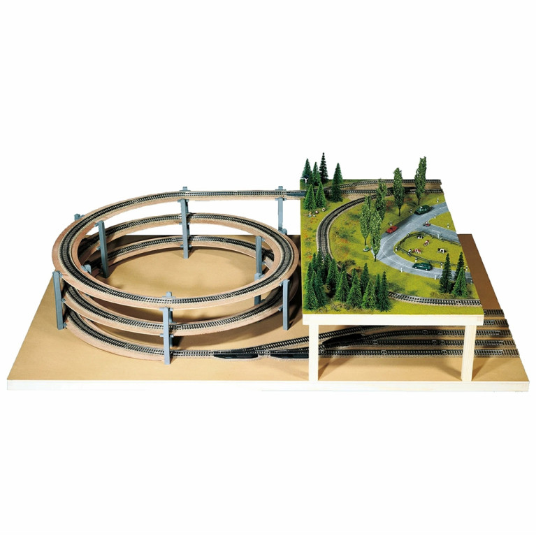 Rampe hélicoïdale 1 voie R1 360mm, 1 cercle 1/2 - NOCH 53001 - HO 1/87