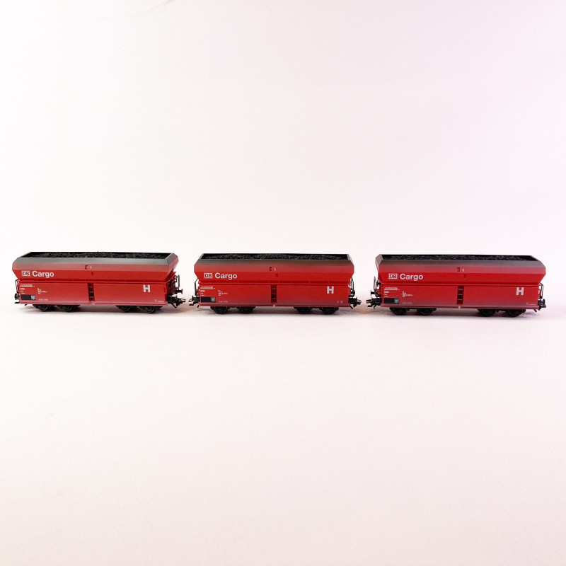 3 wagons trémies Fals 176 Cargo "chargé charbon" DB AG,  Ep V - MARKLIN 46239 - HO 1/87