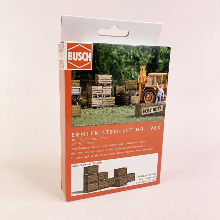 Caisses en bois pour l'agriculture (x10) - BUSCH 1980 - HO 1/87