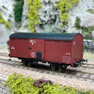 Wagon couvert primeur rouge Sideros 10T, PLM, Ep II - REE WB758 - HO 1/87