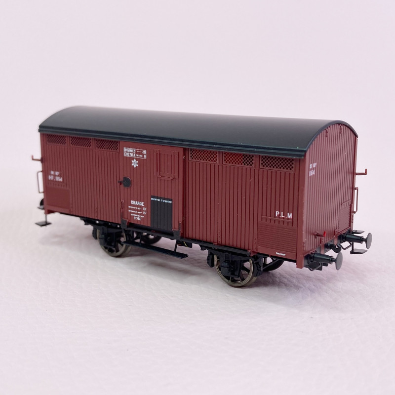 HO] : Wagon couvert PLM 20t, livrée rouge Sideros, PLM, Ep. II - WB697