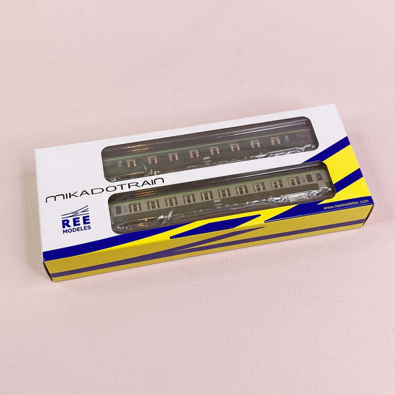 N] : Coffret De 2 Voitures DEV AO, B8 Ex-A3B5 Et B10, Livrée Vert 306 A Logo Jaune Encadre Ep Iv Mikadotrain Nw287 0652733300737