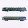 2 voitures DEV AO A8 et C10 "1CL et 3CL Sud Est, Sncf, Ep III- REE NW272 - N 1/160