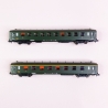 2 voitures DEV AO A8 et C10 "1CL et 3CL Sud Est, Sncf, Ep III- REE NW272 - N 1/160