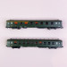 2 voitures DEV AO A3B5 et C10 "1C/2CL et 3CL" Sud Est, Sncf, Ep III- REE NW273 - N 1/160