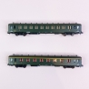 2 voitures DEV AO A8 et B10 "1CL et 2CL" Sud Est, Sncf, Ep IIIb- REE NW282 - N 1/160