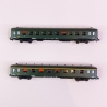 2 voitures DEV AO A8 et B10 "1CL et 2CL" Sud Est, Sncf, Ep IIIb- REE NW282 - N 1/160