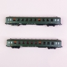 2 voitures DEV AO B10 2CL" Sud Est, Sncf, Ep IIIb- REE NW283 - N 1/160