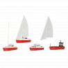 4 petits bateaux pour plan d'eau-HO-1/87-KIBRI 39160