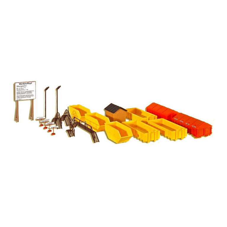 Déchetterie avec bennes et accessoires-HO-1/87-KIBRI 38155