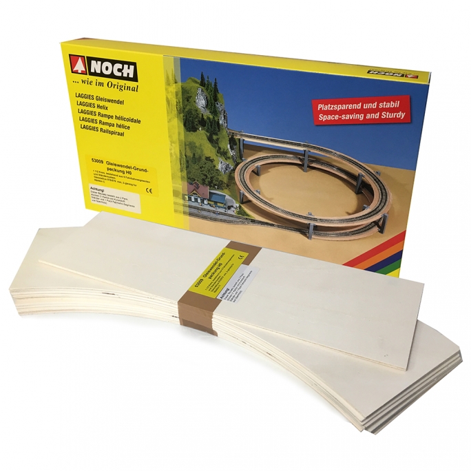 Rampe hélicoïdale 1 voie R1 360mm, 1 cercle 1/2 - NOCH 53001 - HO 1/87
