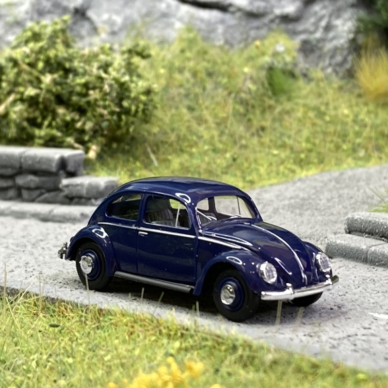 Volkswagen Coccinelle Split 1952 Bleu Foncé - BUSCH 52903 - HO 1/87