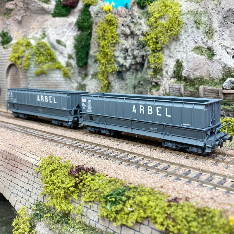 2 wagons DMH gris foncé "ARBEL" Sncf, Ep IV et V - LSMODELS 31115 - HO 1/87