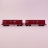 2 wagons DMH rouge UIC "STEMI" Sncf, Ep V - LSMODELS 31117 - HO 1/87
